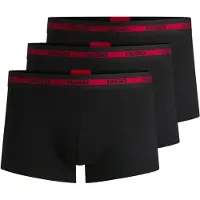 HUGO Lot de trois boxers courts en coton stretch avec taille logo