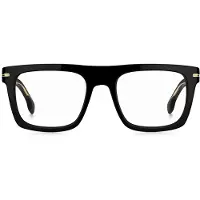 HUGO BOSS Monture optique en acétate noir avec détails dorés