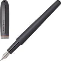BOSS Stylo-plume brossé avec anneau central à rayures emblématiques