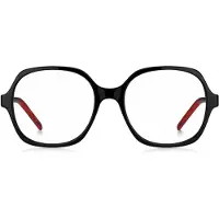 HUGO Monture optique en acétate noir avec branches superposées rouges