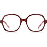 HUGO Monture optique en acétate rouge avec branches superposées