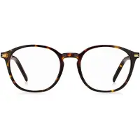 BOSS Monture optique en acétate Havana avec garnitures en métal doré