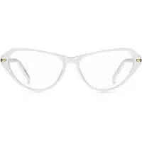 BOSS Monture optique en acétate blanc avec garnitures en métal doré