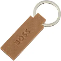 BOSS Porte-clés en silicone camel et laiton avec logo