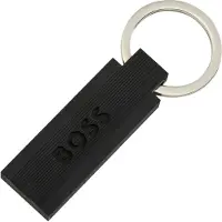 BOSS Porte-clés en silicone noir et laiton avec logo