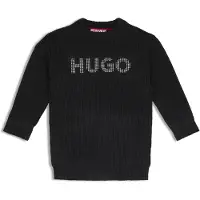 HUGO Robe pull en maille pour enfant avec logo clouté