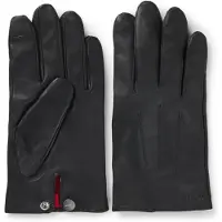 HUGO Gants en cuir avec doigts adaptés aux écrans tactiles