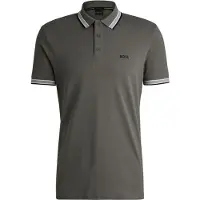 BOSS Paddy 10241663 Green Short Sleeve Polo Gris M Homme