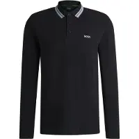BOSS Polo en piqué de coton avec logo contrastant
