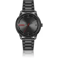 HUGO Montre à affichage analogique '#STAMP' rouge / noir