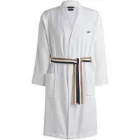 BOSS Peignoir en coton avec ceinture à rayures emblématiques