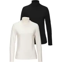 LASCANA T-shirt noir / blanc cassé