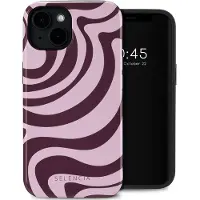 Selencia Coque arrière Vivid avec MagSafe Apple iPhone 14 - Wavy Swirl Pink Plum