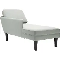 vidaXL Chaise longue avec coussin et accoudoir droit gris clair velours