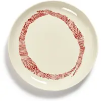 Serax Feast Assiette S White Stripes Red