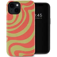 Selencia Coque arrière Vivid avec MagSafe Apple iPhone 14 - Wavy Swirl Orange Fern