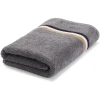BOSS Serviette de bain en coton avec bordure à rayures emblématiques