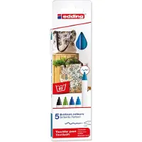 Edding 4600 Stylo pour marquage textile ensemble de 5 Cool Tones