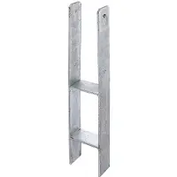 Alberts Base de poteau en H 101x300x600x60mm Acier brut, galvanisé à chaud