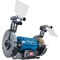 Scheppach Ponceuse double SM150LB | 400W | Disque de ponçage 150mmØ | Pare-étincelles réglable | LED | Incl. disque à ébarber/disque à brosses