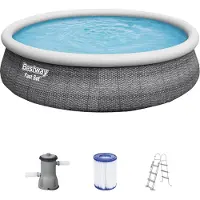 Bestway Ø 457 x 107 cm Bestway Fast Set Piscine Rotin Ronde