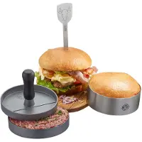 GEFU Jeu de 3 kits à burger BBQ - argenté - TU