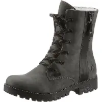 Rieker Bottines à lacets gris chiné / noir