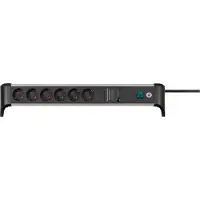 Brennenstuhl 1391020600 Alu-Office-Line 6-fach Steckdosenleiste mit Überspannungsschutz 51,0 cm schwarz
