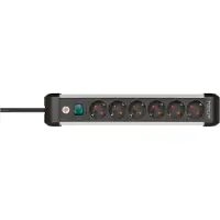 Brennenstuhl 1391030600 rallonge électrique 3 m 6 prise(s) CA Intérieur Noir, Argent