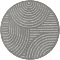 Paco Home Tapis d'extérieur résistant aux intempéries Boho & Skandi aspect 3D pour terrasse, balcon et jardin Dimensions : 160 cm, rond