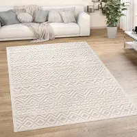 Paco Home Tapis d'extérieur résistant aux intempéries Boho & Skandi aspect 3D pour terrasse, balcon et jardin Dimensions 160 x 220 cm