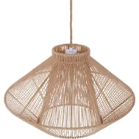 Beliani Suspension beige Corde de coton Abat-jour cage Japandi Style naturel