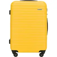 WITTCHEN Valise de Voyage Valise Moyenne Valise à roulettes ABS Trolley avec 4 roulettes Spinner Serrure à Combinaison Poignée télescopique Groove Line Taille L Jaune