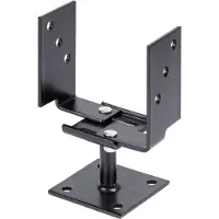 Alberts U-Pfostenträger 71x110x70x70xmm verzinkt, schwarz kunststoffbeschichtet zum Aufschrauben (4 pcs)
