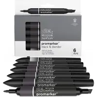 Promarker ensemble de 6 Black &amp; Blender