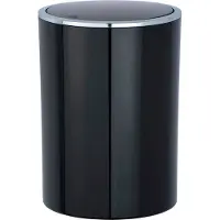 Wenko Poubelle à couvercle oscillant pour salle de bain - Inca - 5 L - ABS noir