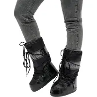 Moon boot pour femme. 80D1401680 Bottes Icon Glance noires (39/41), Plat, Aucun, Casuel, Neige