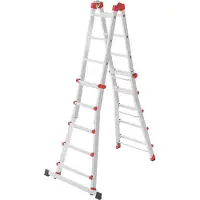 Hailo M80 4x5 Telescopic Ladder Argenté