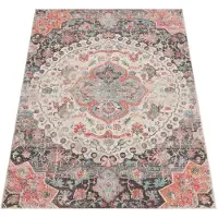 Paco Home Tapis d'intérieur et d'extérieur pour balcon et terrasse, à poils courts, motif oriental gris, dimensions 80 x 150 cm
