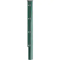 Alberts 970185 Poteau de clôture avec fer plat, galvanisé à chaud, revêtement plastique vert (RAL 6005), longueur 2000 mm, 60 x 40 mm