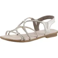 Bonprix Sandales à lanières beige clair / argent / blanc perle