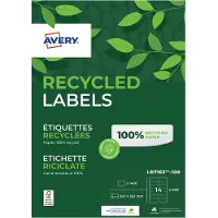 Avery Zweckform 1 400 étiquettes recyclées - 99,1 x 38,1 mm - Laser - LR7163-100