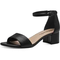 Tamaris Femmes Sandale Talon bloc scintillant 1-28295-42, Taille:41 EU, Couleur:Noir