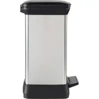 Curver DECOBIN DUO Poubelle 30L (10L+18L) avec pédale argent métallique