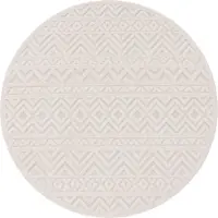 Paco Home Tapis d'extérieur résistant aux intempéries Boho & Skandi aspect 3D pour terrasse, balcon et jardin Dimensions 120 cm rond