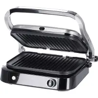 Severin KG 2395 Gril de contact noir/argenté, Machine à panini, Gris