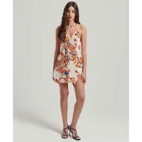 Superdry Femme Robe Nuisette Courte Imprimée Crème Taille: 44