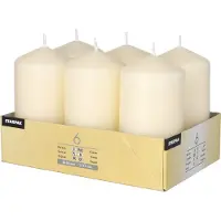Papstar Bougies en forme de colonne, crème, dimensions 6 x 11.5 cm, pour la maison, les fêtes et la (6 pcs)