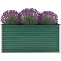 vidaXL Lit surélevé de jardin Acier galvanisé 160x40x77 cm Vert
