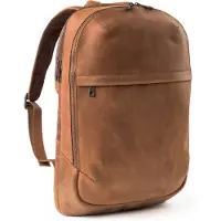 Accezz Leather Sac à dos ordinateur 16 pouces - Cognac